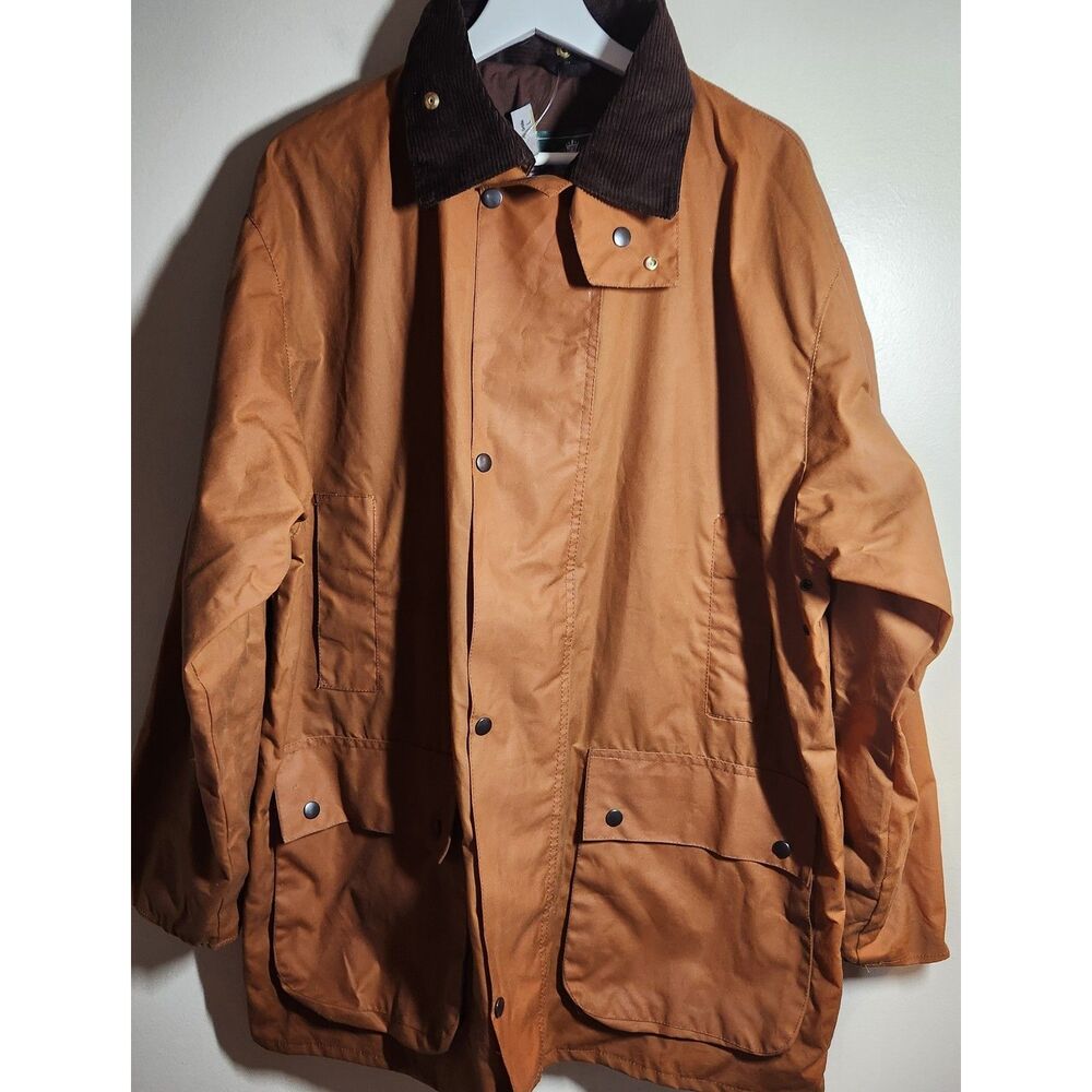 Miller & Simons British Men's Brown Wax Field Jacket, Size Large